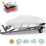 HAHASOLE Waterproof 20-22FT Boat Cover, 1200D Heavy Duty Trailerable Cover