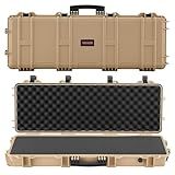 VEVOR Rifle Case, Rifle Hard Case with 4 Layers Fully-protective Foams, 40 inch Lockable Gun Storage with Wheels, IP67 Waterproof & Dustproof, for Rifle, Shotgun, Airsoft Gun, Khaki