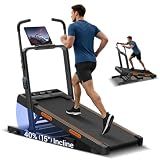 40% (15°) Incline Walking Pad Treadmills for Home, Elevated Dual Handle Bar