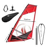 Spatium Windsurfing Sails 4m²/43.06 sq Ft,Stable Beginner Windsurfing Sail,Easy Control Learning Sail for New Windsurfers,Water Sports Training EquipmentBoom 5.12 ft*Mast 11.15 ft-Red Color