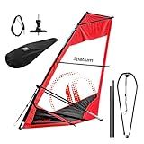 Spatium Windsurfing Sails 4m²/43.06 sq Ft,Stable Beginner Windsurfing Sail,Easy Control Learning Sail for New Windsurfers,Water Sports Training EquipmentBoom 5.12 ft*Mast 11.15 ft-Red Color