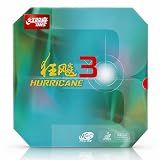 DHS Hurricane 3-NEO Table Tennis Rubber Sheet, Professional Ping Pong Rubber, Plastic Material, 7.2 x 6.93 Inches (Red, 39°)
