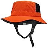 Seektop Surf Bucket Hat with UPF 50+ UV Protection, Waterproof Sun Hat with Adjustable Chin Strap for Surfing, Water Sports Orange