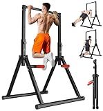 WATBKHE Power Tower Pull Up Dip Station Foldable, Pull Up Bar Station Adjustable, Multi-Function Home Gym, Strength Training Fitness Equipment, Support 450LBS