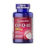 Puritan's Pride Coenzyme CoQ10 200mg, Dietary Supplement for Heart Health, Blood Pressure, Oral Gum Health, and Healthy Aging Support, 120 Servings, Rapid Release Softgels