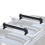 Leader Accessories Car Ski Snowboard & Fishing Pole Rod Roof Racks, 2 PCS Universal Ski Roof Rack Carriers Snowboard Top Holder, Lockable Fit Most Vehicles Equipped Cross Bars - Deluxe