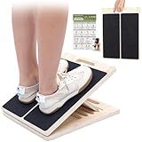 XCMVCN Slant Board for Calf Stretching, 5 Angle Portable Adjustable Calf Wooden Stretch Board with Training Poster, 300lb Weight Capacity for Ankle Heel Feet Leg Knees Physical Therapy Equipment