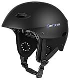 Tontron Adult Kayaking Canoeing Rafting SUP Watersports Helmet (Matte Black, Medium)