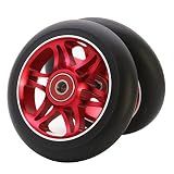 Z-FIRST 2Pcs 110mm Pro Scooter Wheels with ABEC 9 Bearings Fit for MGP/Razor/Lucky Envy/Vokul Pro Scooters Replacement Wheels (A-Red)