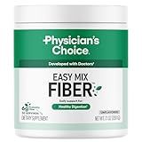 Physician's CHOICE Easy Mix Fiber for Digestive Health & Regularity - No Grit, Sugar Free, & Tasteless - Daily Prebiotic Soluble Fiber Powder Supplement for Women and Men - Unflavored - 7.1oz