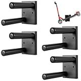 HAVXJAN Scooter Wall Mount, Metal Organizer Black Holder for Scooter Vertical Space Saver Scooter Rack, Scooter Stand for Garage, Living Room, Shop (1 Tier-4 Packs)