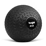 Yes4All 40 lbs Slam Ball, Medicine Ball for Strength and Workout - Fitness Exercise Ball with Grip Tread & Durable Rubber Shell (40lbs, Black)