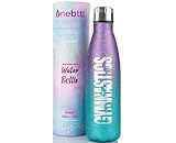 Onebttl Gymnastics Gifts for Girls 8-10, Gymnastic Water Bottle for Coach, 17oz Vacuum Insulated Water Bottle, Glitter Blue & Purple