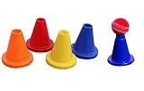 Snick Cricket Batting Practice Tees, Multicolor PVC Training Cones, 4 Inch, Pack of 6, Indoor Outdoor Use, Portable Design