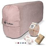 Tumaz Yoga Bolster Set - Rectangular Bolster Pillow for Restorative Soft Meditation Pillow with Carry Handle and 8-Feet Strap, Machine Washable Cover