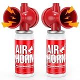 Nicehill 2 Pack Air Horn, 122dB Boat Horn for Safety & Emergency Signal Red