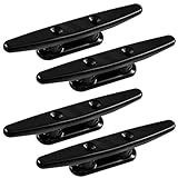 Laorde Nylon Boat Cleats Black, 4"/5"/6"/8", Marine Grade Dock Cleats for Rope, Kayak, Mooring, Canoe, Maritime Decor, Tie Down (4 inch 4 Pack)