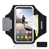 GUZACK Running Armband for iPhone 17 16 15 14 13 12 Pro Max/Plus/XR/XS, Galaxy S25/S24/S23/S22, with Card Slot & Key Pockets, Sports Arm Bands Cell Phone Holder Fit Up to 6.9 Inches Phone