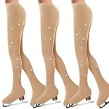 Ramede 3 Pcs Figure Skating Tights Rhinestone for Girls Women, Small