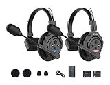 SYNCO XTalk X2 2.4GHz Wireless Headset with Microphone Intercom System Random Master Device Design for Movie Shoot Live Show Stage Performance (2PCS)
