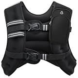 ZELUS Weighted Vest, 6lb/8lb/12lb/16lb/20lb/25lb/30lb Weight Vest with Reflective Stripe for Workout, Strength Training, Running, Fitness, Muscle Building, Weight Loss, Weightlifting, Black(30 lb)