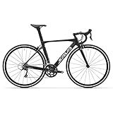 SAVADECK Carbon Road Bike with Shimano SORA R3000 18 Speed Derailleur System,Racing Bicycle with Carbon Fiber Frame Carbon Fork and Double V Brake for Adult.(Black 54cm)