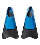 Sporti Adult-Kids Short Swim Fins, Floating Fin for Swimming & Snorkeling, Swim Flippers for Training - BlackBlue - M 9-10 / W 10-11