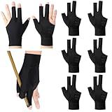 Civaner 8 Pcs 3 Fingers Pool Gloves Billiards Left Hand Cue Sport Show Gloves for Women Men Billiard Shooters Carom Sports Accessories(Black)