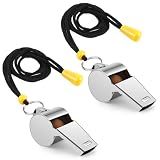 Whistle, Whistle for Coaches, Whistle for Teachers, Stainless Steel Whistles Coach Whistle with Lanyard Referee Whistle Loud Crisp Sound Sports Whistle for Adults Teachers Coaches Referees Officials