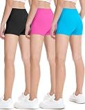 HASMES 3 Pack Girls Athletic Shorts Biker Dance Gymnastics Spandex Yoga Running Shorts for Kids 5-14 Years