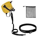 UCEDER Swim Parachute Resistance Training Set, Adjustable Swim Belt with Drag Parachute for Strength & Endurance,Swimming Resistance Training Equipment(Yellow)