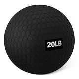 Amazon Basics Heavy-Duty Slam Medicine Balls for Exercise, Weighted Design, 20lb, Black, 2-Pack