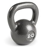 Marcy Hammertone Kettlebells, Single 20lbs, Ideal Workout Weights For Home Gym, Cast Iron, Black, HKB-020