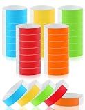 Paper Wristbands for Events, 500 Pcs Disposable Wrist Bands, Mixed Colored | Self Adhesive, with Waterproof Layer, Prevent Reuse, Bracelets for Vip Party Sports Events, Festivals, Club Identification