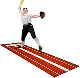 All Turf Mats® Softball Pitching Mat – 3x10 Portable Nylon Fastpitch Mat with Rubber Mound and Non-Slip Backing for Indoor and Outdoor Pitcher Training, Softball Practice Equipment