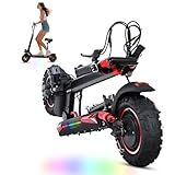 11" Off-Road Electric Scooter Adults – 1200W Motor，48V 18AH Battery，36 Miles Long Range 34MPH Fast E-Scooter with Seat,Dual Suspension Dual Brakes, All-Terrain Foldable E-Scooter with Detachable Seat