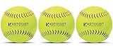 KRTOYUST® Softball Ball,11" & 12" Official Size Softballs Great for Practice Training - Comply with Official Size and Weight Standard (3 Softballs, 11 Inches)