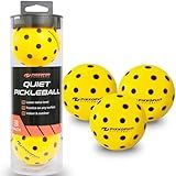 PIKKOFUN Quiet Pickleball Balls - Silent Foam Practice Pickleballs for Indoor Training & Wall Drills - 3 Pack with Storage Tube - Soft & Safe Practice Balls