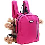 JajaHoho Roller skates bags for Women Men, Pink Multi-functional Sports Backpack for Rollerskates, Ice skates, Inline skates, Skate Gear Storage, Durable and Stylish, 11.8 x 9 x 2.8 inches (Fuchsia)