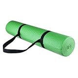 Fitvids All-Purpose 1/4-Inch High Density Anti-Tear Exercise Yoga Mat with Carrying Strap, Green