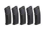 Lancer Tactical Advanced Polymer M4 Airsoft Magazine 140RD Mid Cap - 5 Pack (Black)