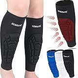 HOBRAVE 2PCS Soccer Shin Guards Padded Calf Compression Sleeves Supports for Shin Splint