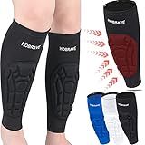 HOBRAVE 2PCS Soccer Shin Guards Padded Calf Compression Sleeves Supports for Shin Splint