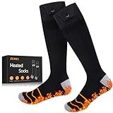 Heated Socks for Men Women - Rechargeable, Washable, Electric Heated Socks Up to 8 Hours Battery with 4 Heating Levels for Hunting, Camping, Hiking, Walking, Fishing, Cycling, Outdoor Work(Black&Gray)