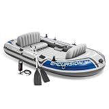 Intex Excursion 4-Person Inflatable Fishing Boat River Raft Set with Oars