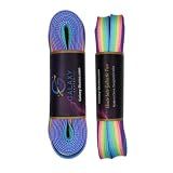 Galaxy Skates Sublimation 9mm Roller Skate Laces – Colorful Shoelaces for Derby Skates, Boots, Figure Skates Multiple Lengths (Neon Rainbow, 96")