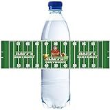 ROSTYAKZ 32pcs Football Happy Birthday Water Bottle Labels, Rugby Bottle Wrappers for Boys Birthday, Ball Game Sport Themed Baby Shower Party Decoration