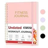 Fitness Journal Workout Planner for Women & Men, A5 (6.4" x 8.3") Workout Journal Log Book Planner Gift for Track Gym Essentials, Home Workouts, Track Progress, Achieve Wellness Goals, Pink