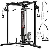 JELENS CC01 Fitness Cable Crossover Machine with High and Low Pulley System, Functional Trainer with with Pull Up Bars and Optional Bundle (Black, CC01 Cable Crossover Machine)
