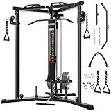 JELENS CC01 Fitness Cable Crossover Machine with High and Low Pulley System, Functional Trainer with with Pull Up Bars and Optional Bundle (Black, CC01 Cable Crossover Machine)